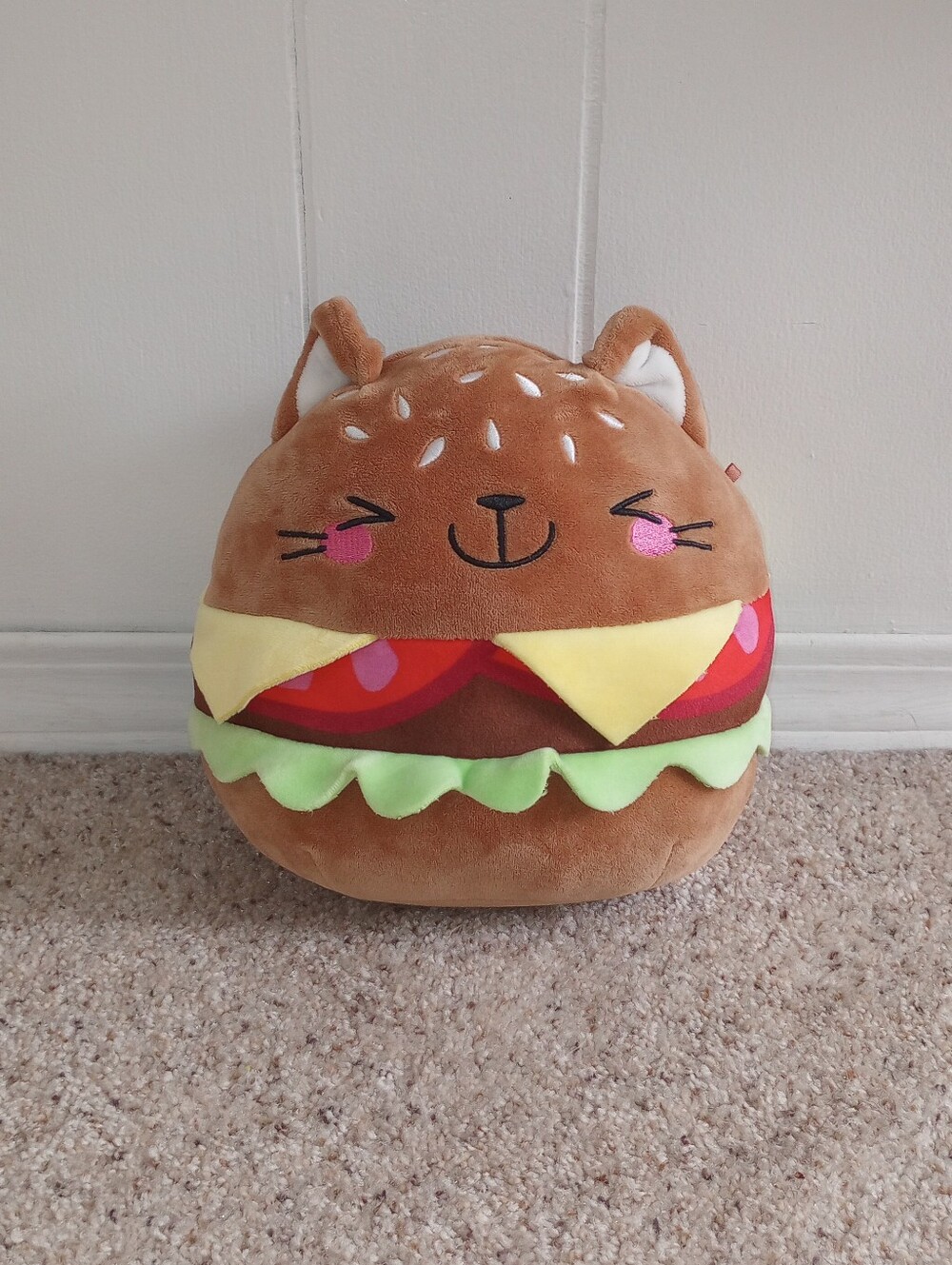 Squishmallows × Claire's Cat Hamburger Plushie
